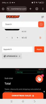 Upgrade10 coupon verification screenshot