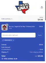 Texas Snax coupon verification screenshot