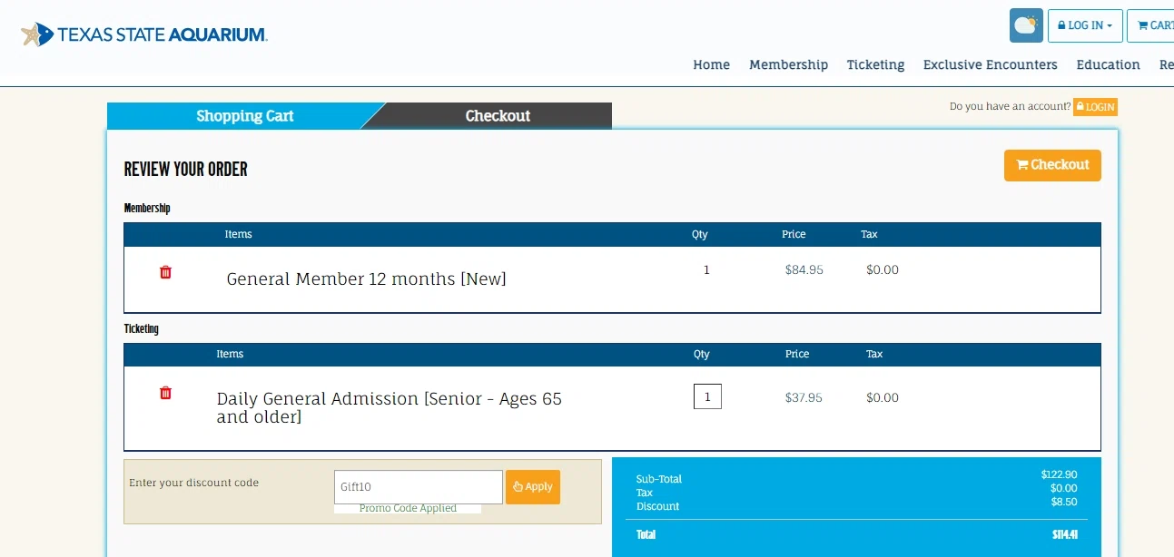 how to use Texas State Aquarium coupons