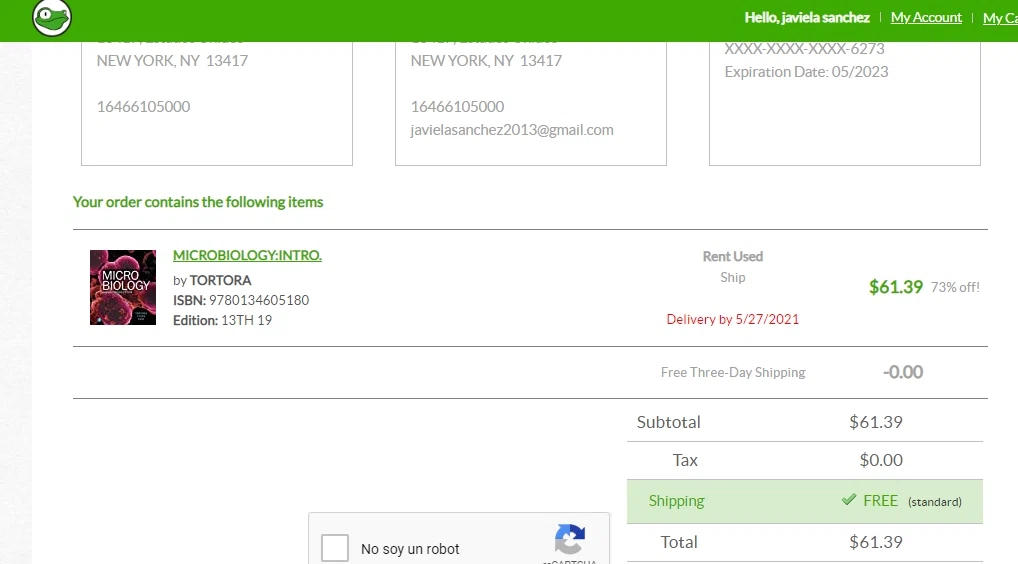 Textbook Solutions checkout page showing Textbook Solutions promo code box | Screenshot taken by SimplyCodes community member on May 20, 2021