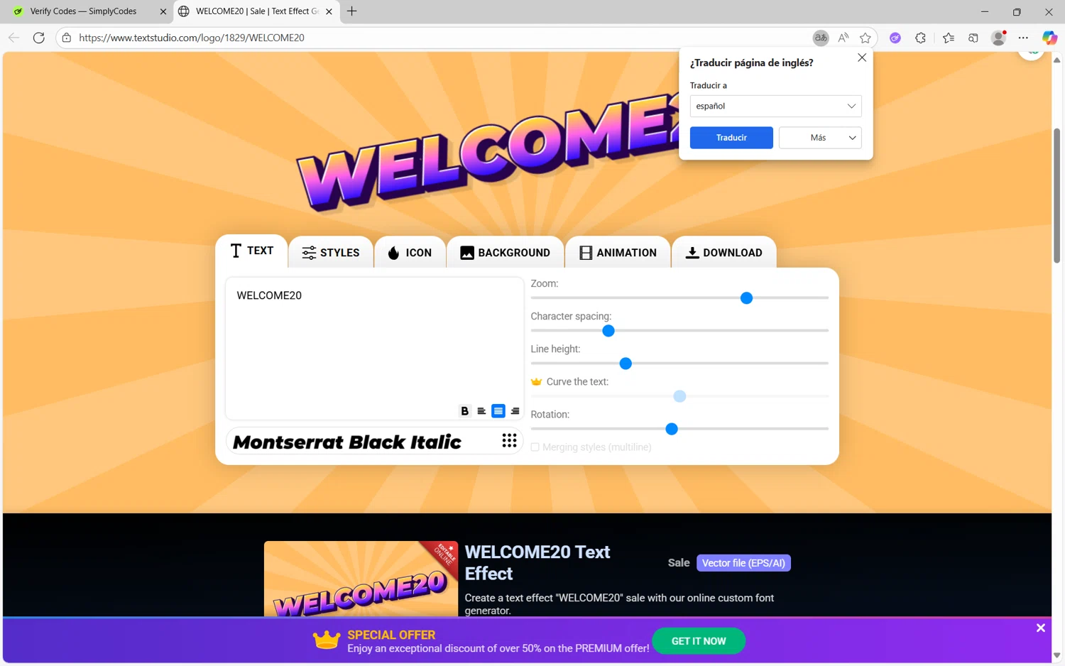TextStudio checkout page showing TextStudio promo code box | Screenshot taken by SimplyCodes community member on Oct 18, 2025