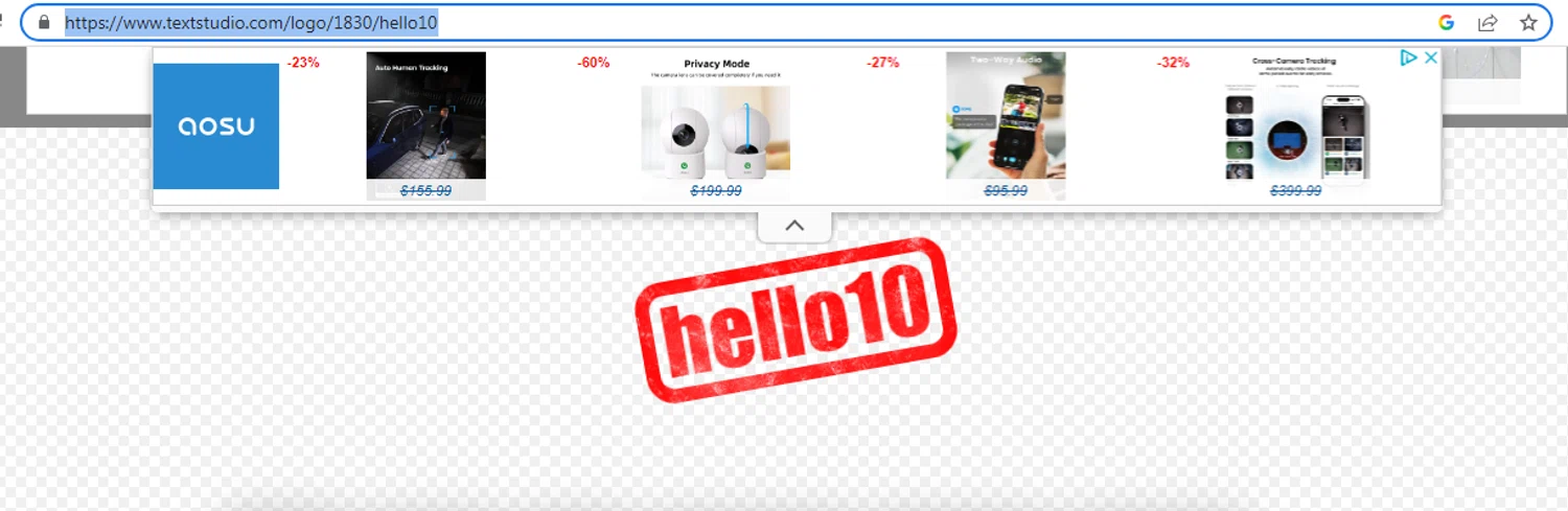 TextStudio promo code screenshot showing code hello10 applied at TextStudio checkout page. Uploaded by SimplyCodes community member Alofoke on Oct 7, 2025