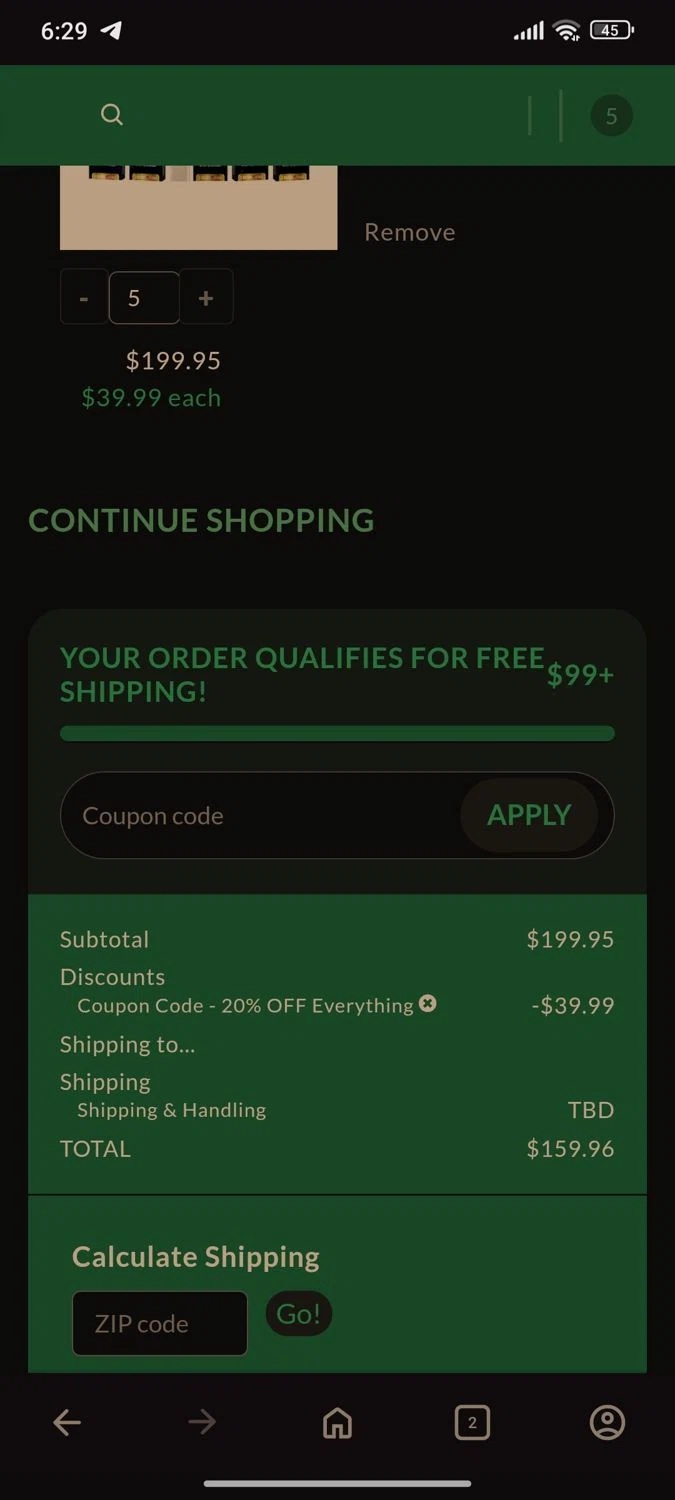 The Green Dragon CBD coupon code screenshot showing code TENDON20 applied at The Green Dragon CBD checkout page. Uploaded by SimplyCodes community member Elsuanfonson on Apr 28, 2025