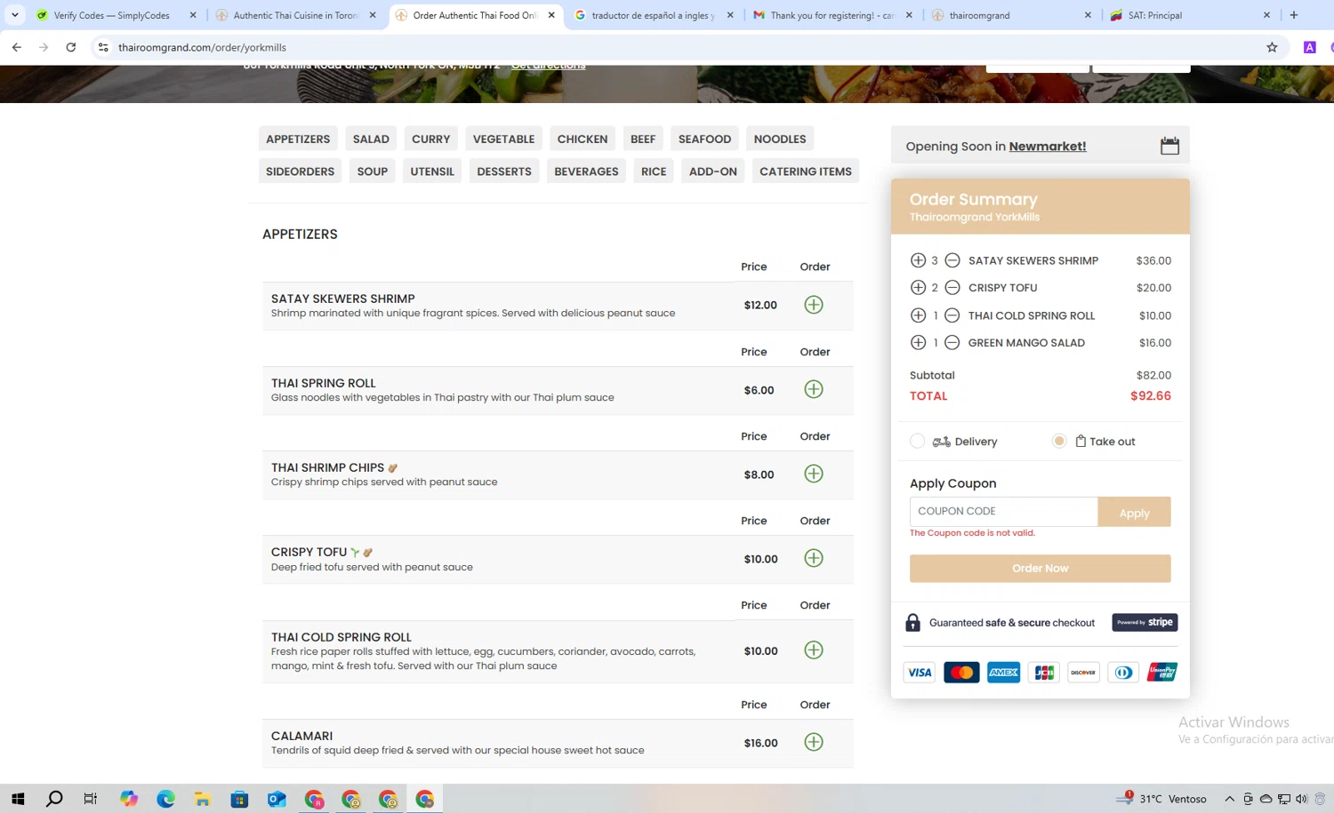 ThairoomGrand promo code screenshot showing code FIRSTTIME applied at ThairoomGrand checkout page. Uploaded by SimplyCodes community member MightyMaven4946 on Sep 4, 2025
