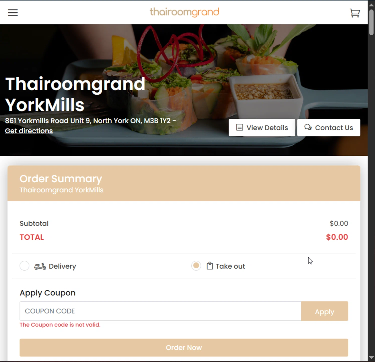 ThairoomGrand promo code screenshot showing code SPRING18 applied at ThairoomGrand checkout page. Uploaded by SimplyCodes community member DonutPunks on Jul 2, 2025