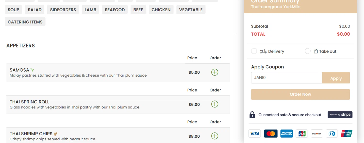 ThairoomGrand checkout page showing ThairoomGrand promo code box | Screenshot taken by SimplyCodes community member on Feb 6, 2025