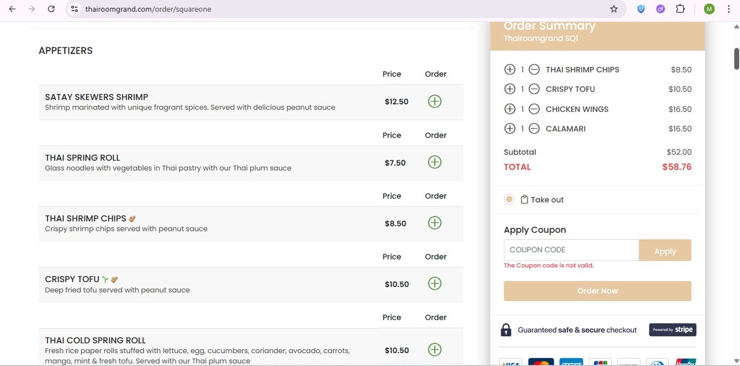 ThairoomGrand promo code screenshot showing code B2S10 applied at ThairoomGrand checkout page. Uploaded by SimplyCodes community member SaleSentinel7319 on Sep 6, 2025