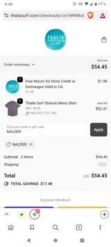 NALDER coupon verification screenshot