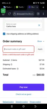 GIRI15 coupon verification screenshot