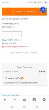 Wzsdem coupon verification screenshot