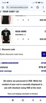 AmericanCredd coupon verification screenshot