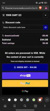 AmericanCredd coupon verification screenshot