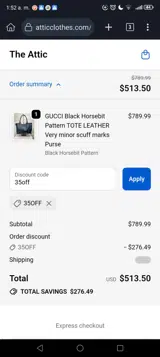 35off coupon verification screenshot