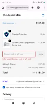 OESHUPNOO coupon verification screenshot