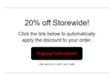 HappyHalloween coupon verification screenshot