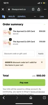 GODE15 coupon verification screenshot