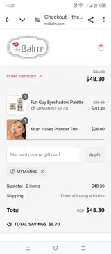 MYMAN30 coupon verification screenshot