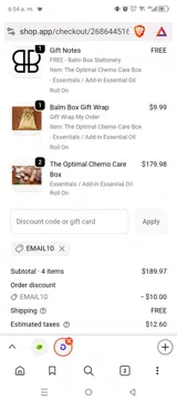The Balm Box coupon verification screenshot