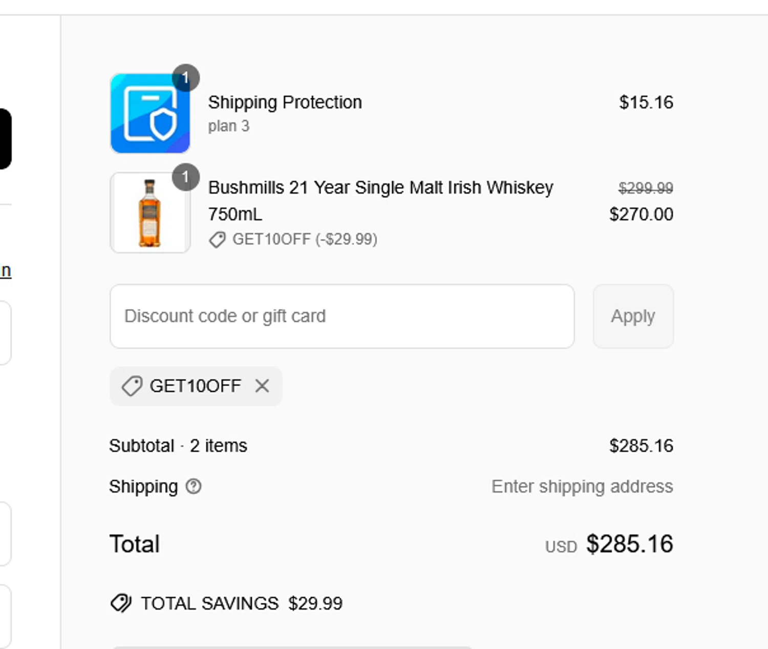 The Barrel Tap discount code screenshot showing code get10off applied at The Barrel Tap checkout page. Uploaded by SimplyCodes community member pkwhite on Jun 16, 2025