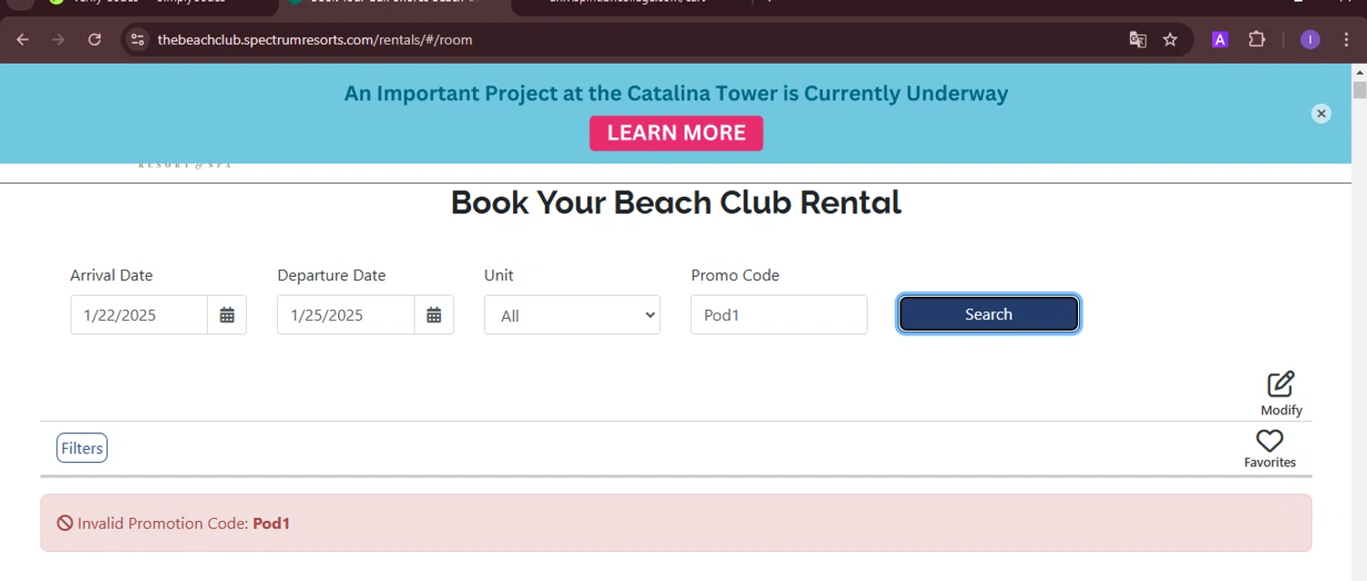 The Beach Club promo code screenshot showing code Pod1 applied at The Beach Club checkout page. Uploaded by SimplyCodes community member joineds on Jan 21, 2025