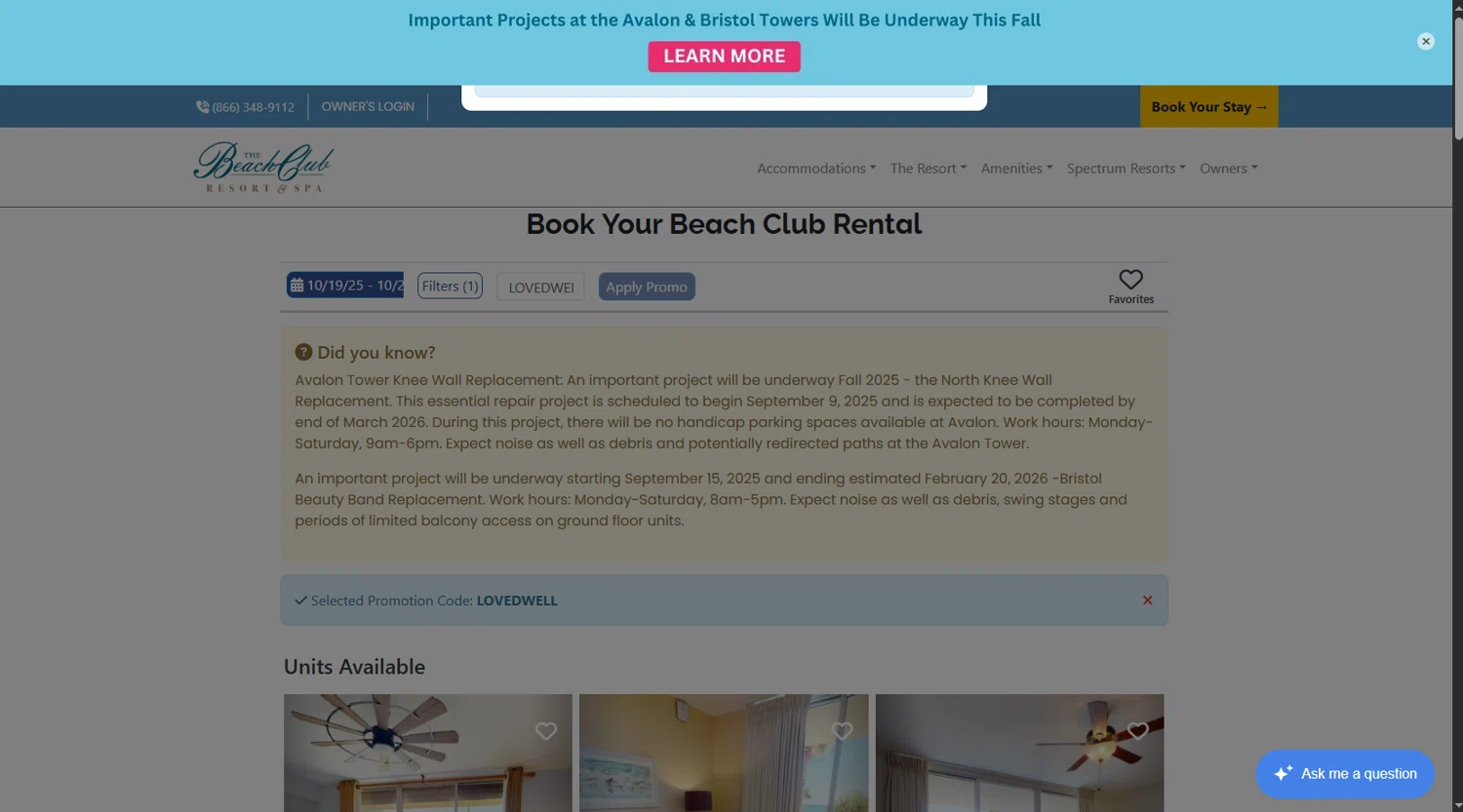 The Beach Club promo code screenshot showing code LOVEDWELL applied at The Beach Club checkout page. Uploaded by SimplyCodes community member PANDITA on Oct 18, 2025