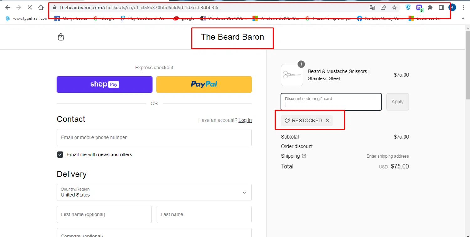 where to use Beard Baron promo code box