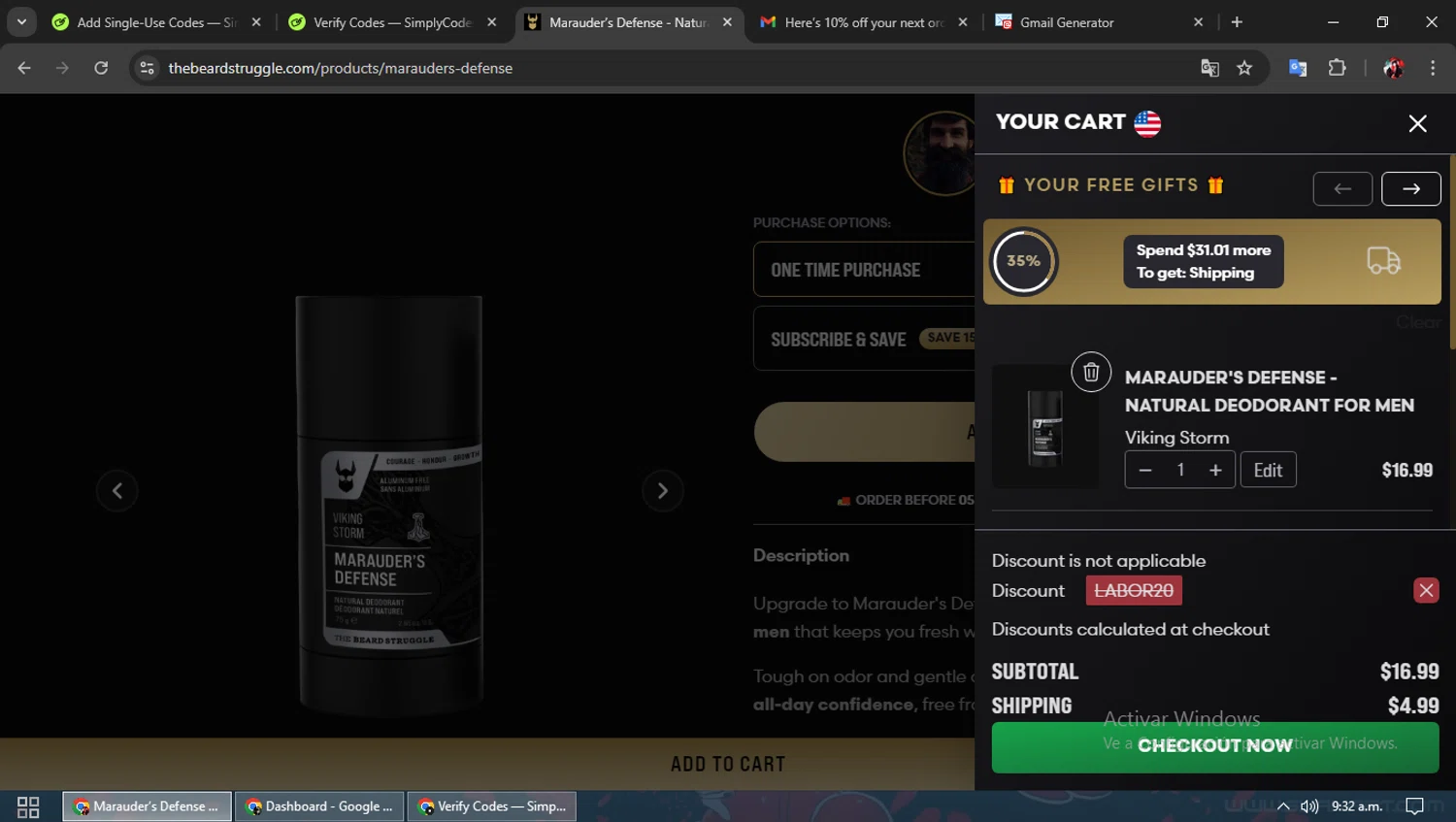where to use The Beard Struggle promo code box