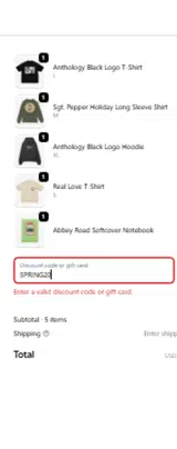 SPRING20 coupon verification screenshot