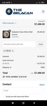 MC20 coupon verification screenshot