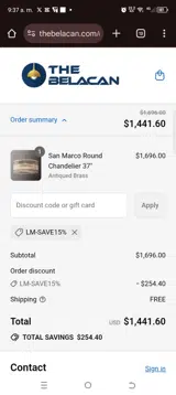 LM-save15% coupon verification screenshot