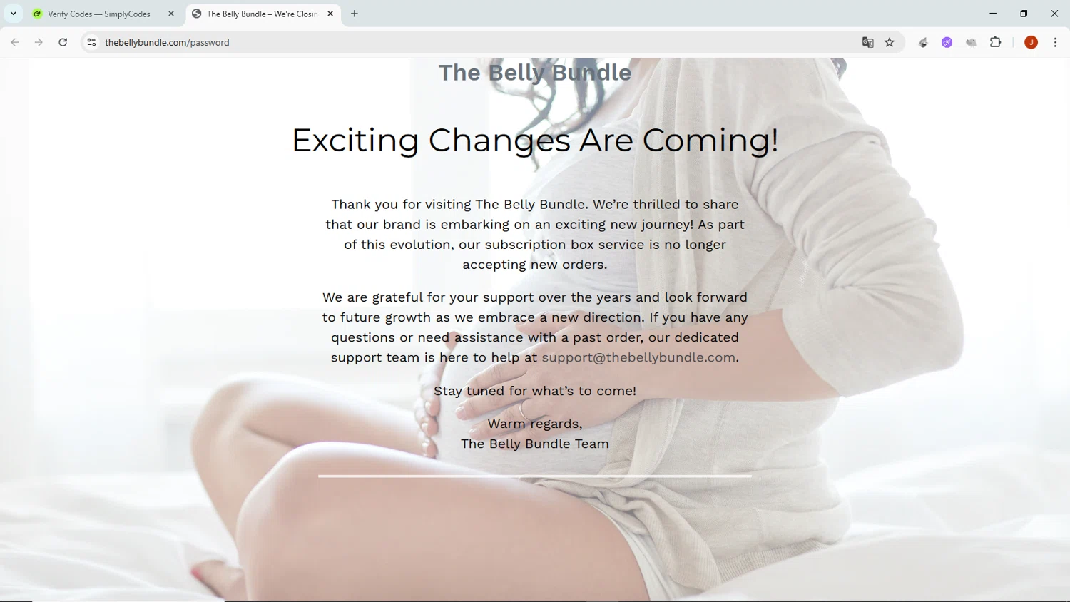The Belly Boxes promo code screenshot showing code MAMA50 applied at The Belly Boxes checkout page. Uploaded by SimplyCodes community member NobleMaven802 on Jul 27, 2025