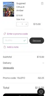 15LEFO coupon verification screenshot