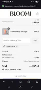 Thankyou10 coupon verification screenshot