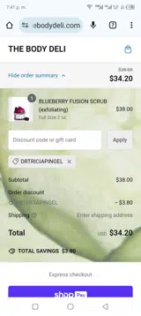 Drtriciapingel coupon verification screenshot