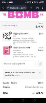 NEWSUB19 coupon verification screenshot