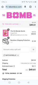 BATCHOFBELLE coupon verification screenshot