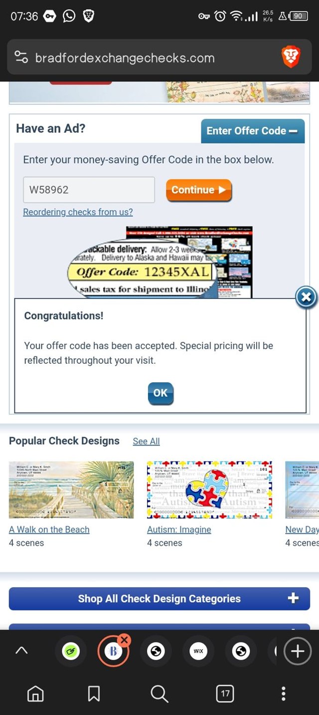 The Bradford Exchange Checks checkout page showing The Bradford Exchange Checks promo code box | Screenshot taken by SimplyCodes community member on Jun 4, 2024