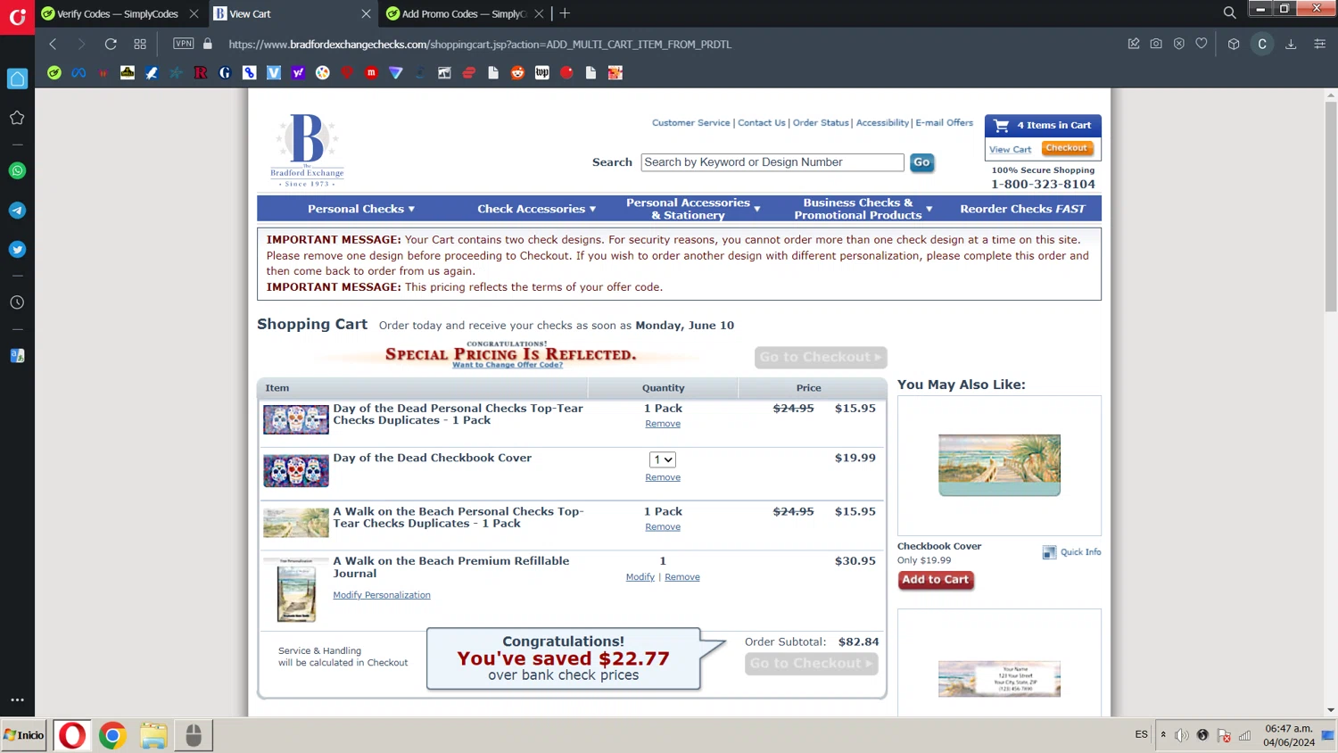 where to use Bradford Exchange Checks promo code box