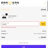 The Brazzers Store coupon verification screenshot
