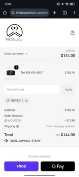 MOVES10 coupon verification screenshot