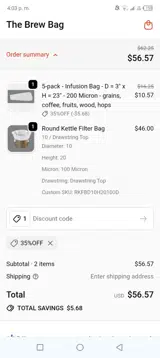 35%off coupon verification screenshot