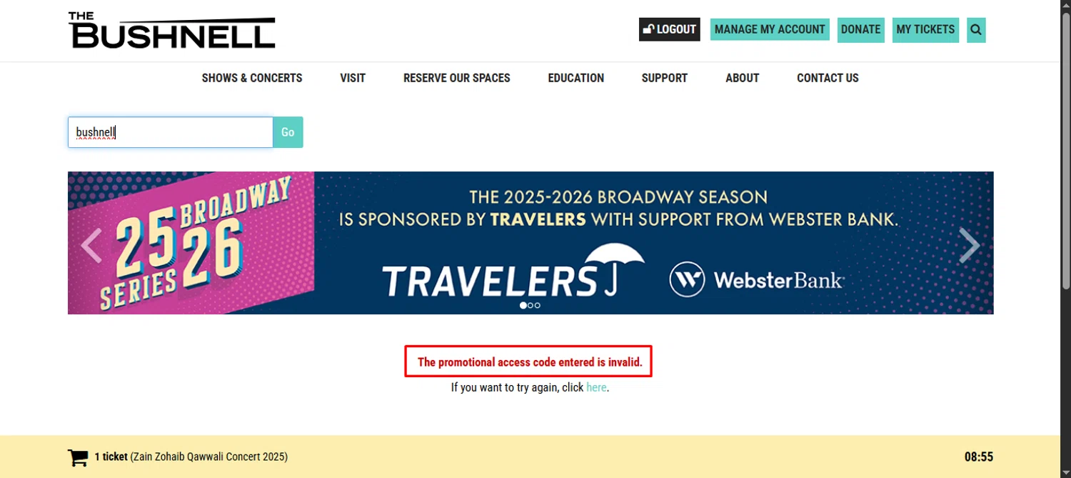 The Bushnell promo code screenshot showing code bushnell applied at The Bushnell checkout page. Uploaded by SimplyCodes community member noworries on Sep 20, 2025