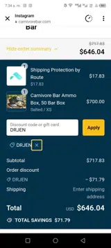 DRJEN coupon verification screenshot