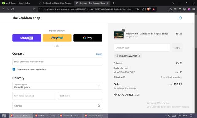 The Cauldron checkout page showing The Cauldron promo code box | Screenshot taken by SimplyCodes community member on Feb 15, 2025