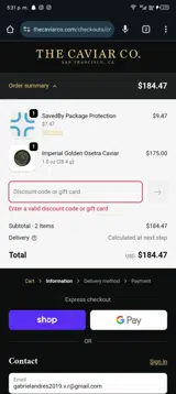 HOLIDAY20 coupon verification screenshot