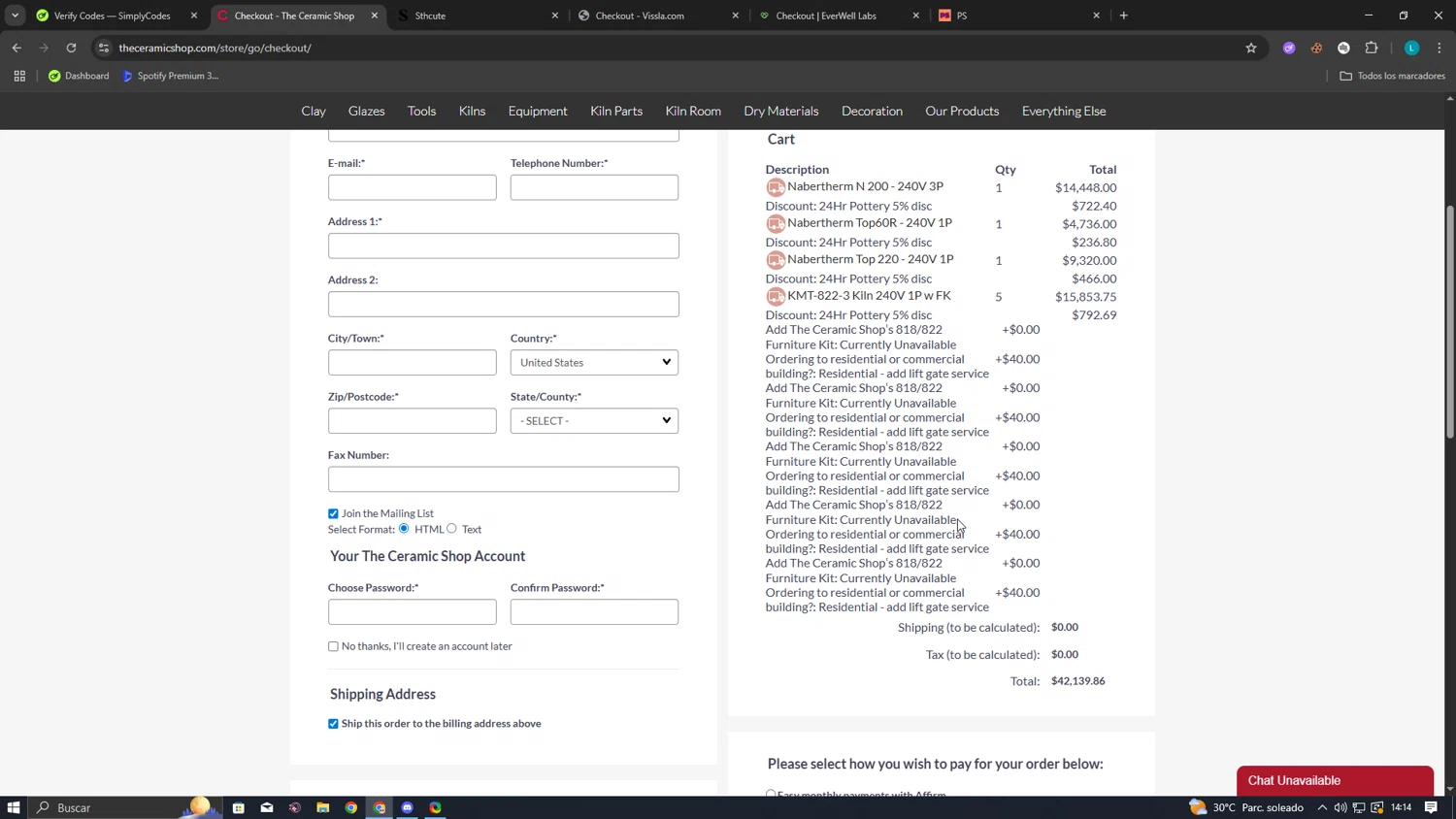 The Ceramic Shop coupon code screenshot showing code 24HrMedStudio applied at The Ceramic Shop checkout page. Uploaded by SimplyCodes community member Alalee on Jul 20, 2025