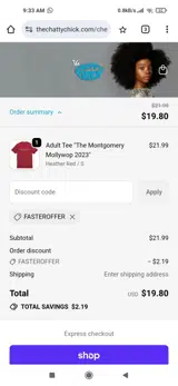 fasteroffer coupon verification screenshot