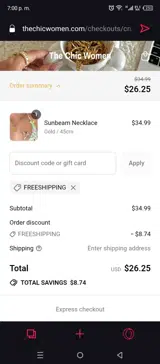 FREESHIPPING coupon verification screenshot