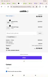 PLANETDEALS coupon verification screenshot