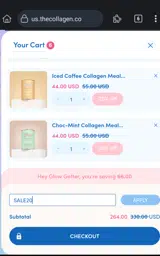 The Collagen Co. US coupon verification screenshot